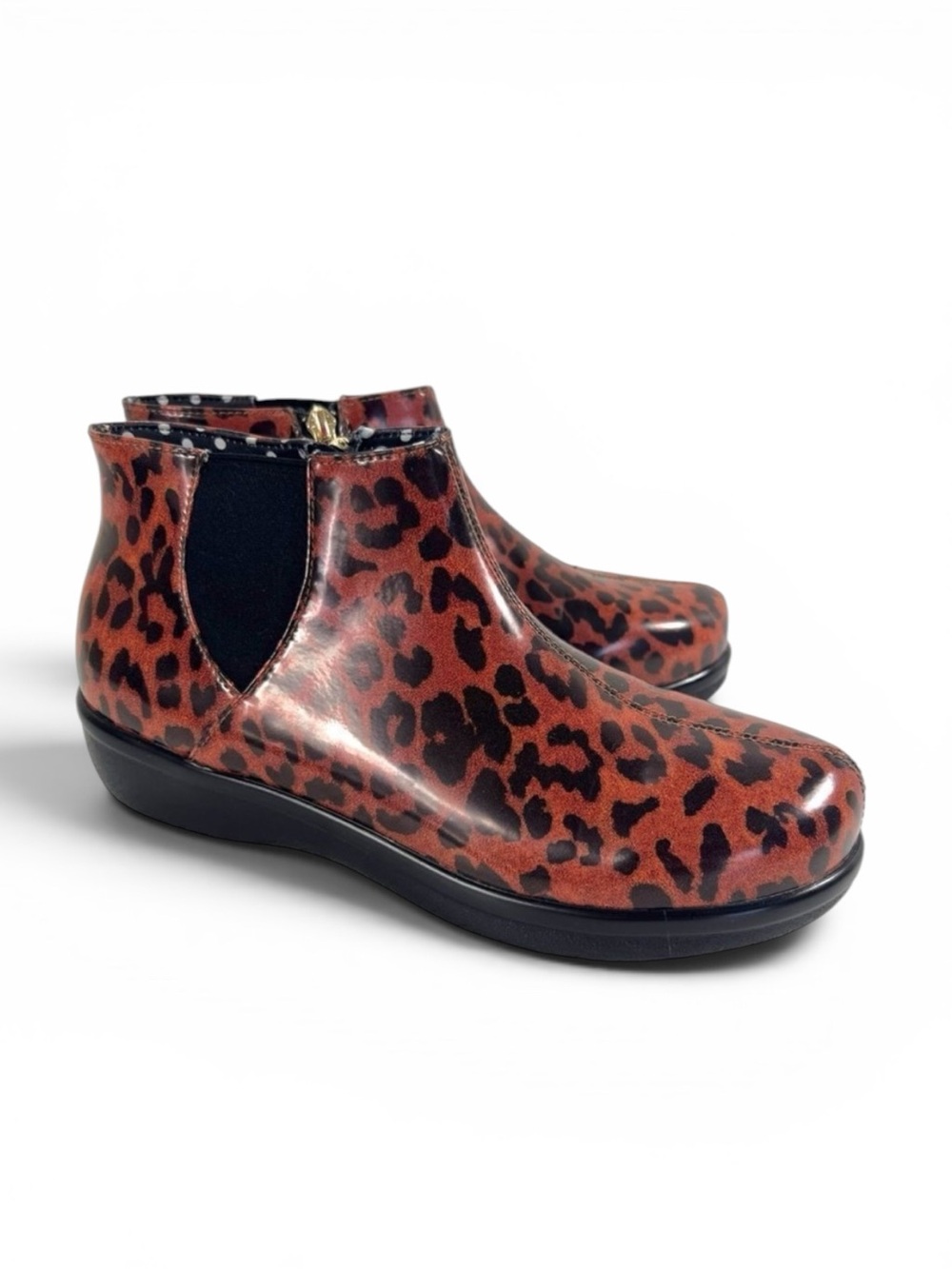 Alegria Leopard Climatease Ankle Rain Boot